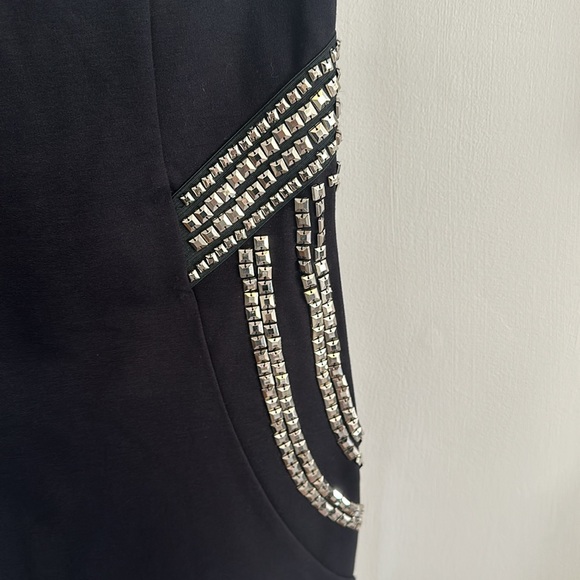 Guess Black with Silver Beading Detail Tube Top Dress, Size 4 - Picture 2 of 9